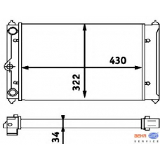 8MK 376 714-661 HELLA Радиатор, охлаждение двигателя