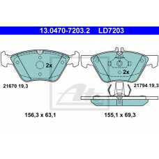 13.0470-7203.2 ATE Комплект тормозных колодок, дисковый тормоз