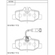 KD7589 ASIMCO Комплект тормозных колодок, дисковый тормоз