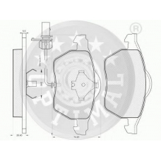 12076 OPTIMAL Комплект тормозных колодок, дисковый тормоз