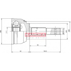 6540 KAMOKA Шарнирный комплект, приводной вал