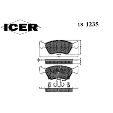 181235 ICER Комплект тормозных колодок, дисковый тормоз