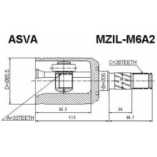 MZIL-M6A2 ASVA Шарнирный комплект, приводной вал