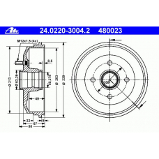 24.0220-3004.2 ATE Тормозной барабан