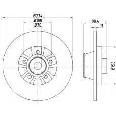 8DD 355 120-571 HELLA Тормозной диск