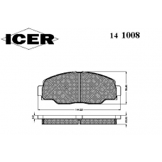 141008 ICER Комплект тормозных колодок, дисковый тормоз