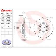 09.A305.10 BREMBO Тормозной диск