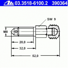 03.3518-6100.2 ATE Болт воздушного клапана / вентиль