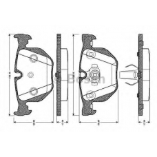 0 986 TB2 206 BOSCH Комплект тормозных колодок, дисковый тормоз