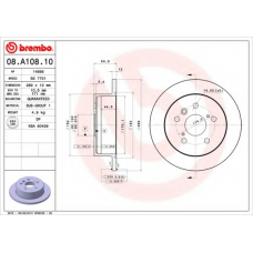 08.A108.10 BREMBO Тормозной диск