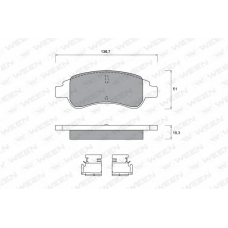 151-1273 WEEN Комплект тормозных колодок, дисковый тормоз