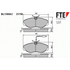 BL1389A2 FTE Комплект тормозных колодок, дисковый тормоз