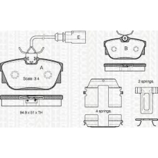 8110 29029 TRIDON Brake pads - rear