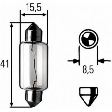 8GM 002 091-141 HELLA Лампа накаливания, фара заднего хода; лампа накали