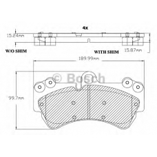 F 03B 150 130 BOSCH Комплект тормозных колодок, дисковый тормоз