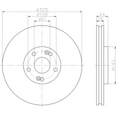 8DD 355 108-461 HELLA PAGID Тормозной диск