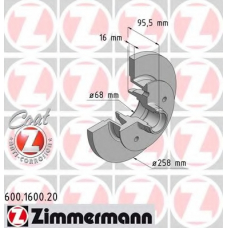 600.1600.20 ZIMMERMANN Тормозной диск