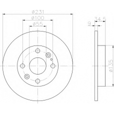 8DD 355 106-471 HELLA Тормозной диск