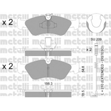 22-0311-1K METELLI Комплект тормозных колодок, дисковый тормоз