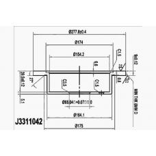 J3311042 NIPPARTS Тормозной диск