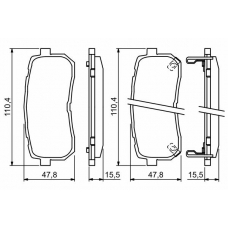 0 986 494 327 BOSCH Комплект тормозных колодок, дисковый тормоз