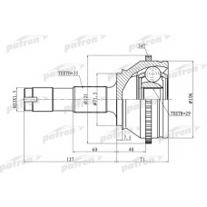 PCV1334 PATRON Шарнирный комплект, приводной вал
