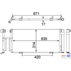 8FC 351 303-791 HELLA Конденсатор, кондиционер