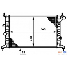 8MK 376 720-411 HELLA Радиатор, охлаждение двигателя