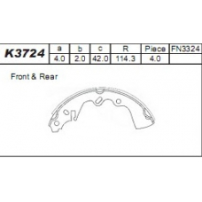 K3724 ASIMCO Комплект тормозных колодок