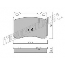 684.0 TRUSTING Комплект тормозных колодок, дисковый тормоз