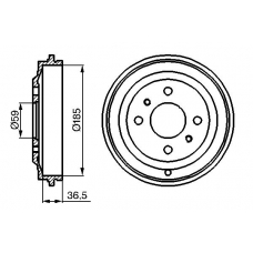 0 986 477 125 BOSCH Тормозной барабан