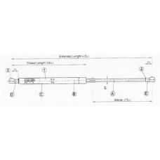 60 08 95-91 JOHNS Газовая пружина, крышка багажник