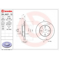 09.A421.10 BREMBO Тормозной диск