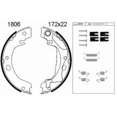 01806K BSF Комплект тормозных колодок, стояночная тормозная с