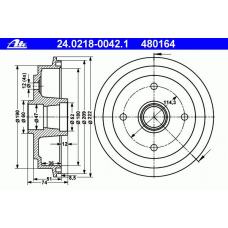 24.0218-0042.1 ATE Тормозной барабан