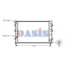 480170N AKS DASIS Радиатор, охлаждение двигателя