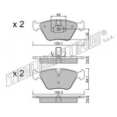 216.3 TRUSTING Комплект тормозных колодок, дисковый тормоз