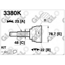 3380K GLO Шарнирный комплект, приводной вал