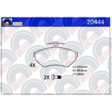 20444 GALFER Комплект тормозных колодок, дисковый тормоз