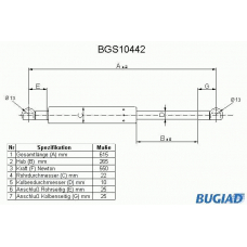 BGS10442 BUGIAD Газовая пружина, крышка багажник