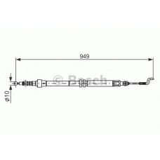 1 987 477 706 BOSCH Трос, стояночная тормозная система