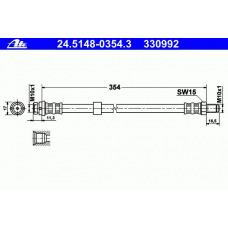 24.5148-0354.3 ATE Тормозной шланг