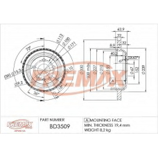 BD-3509 FREMAX Тормозной диск