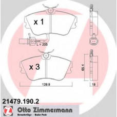 21479.190.2 ZIMMERMANN Комплект тормозных колодок, дисковый тормоз