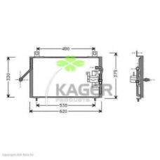 94-6058 KAGER Конденсатор, кондиционер