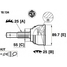 10.134 PEX Шарнир, приводной вал