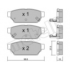 22-0396-0 METELLI Комплект тормозных колодок, дисковый тормоз