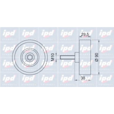 15-1027 IPD Паразитный / ведущий ролик, поликлиновой ремень
