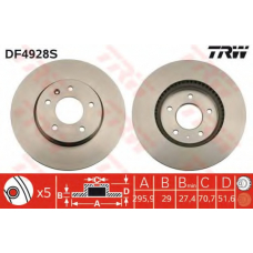 DF4928S TRW Тормозной диск