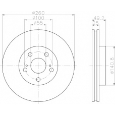 MDC1068 MINTEX Тормозной диск